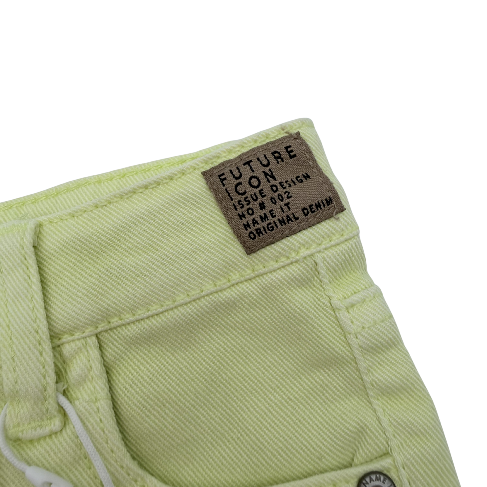 Short en jean jaune-vert — 9-12 mois