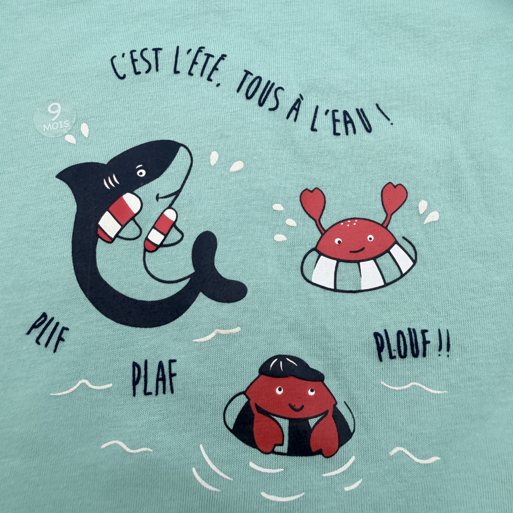 Ensemble short t-shirt « Tous à l'eau » — 9 mois