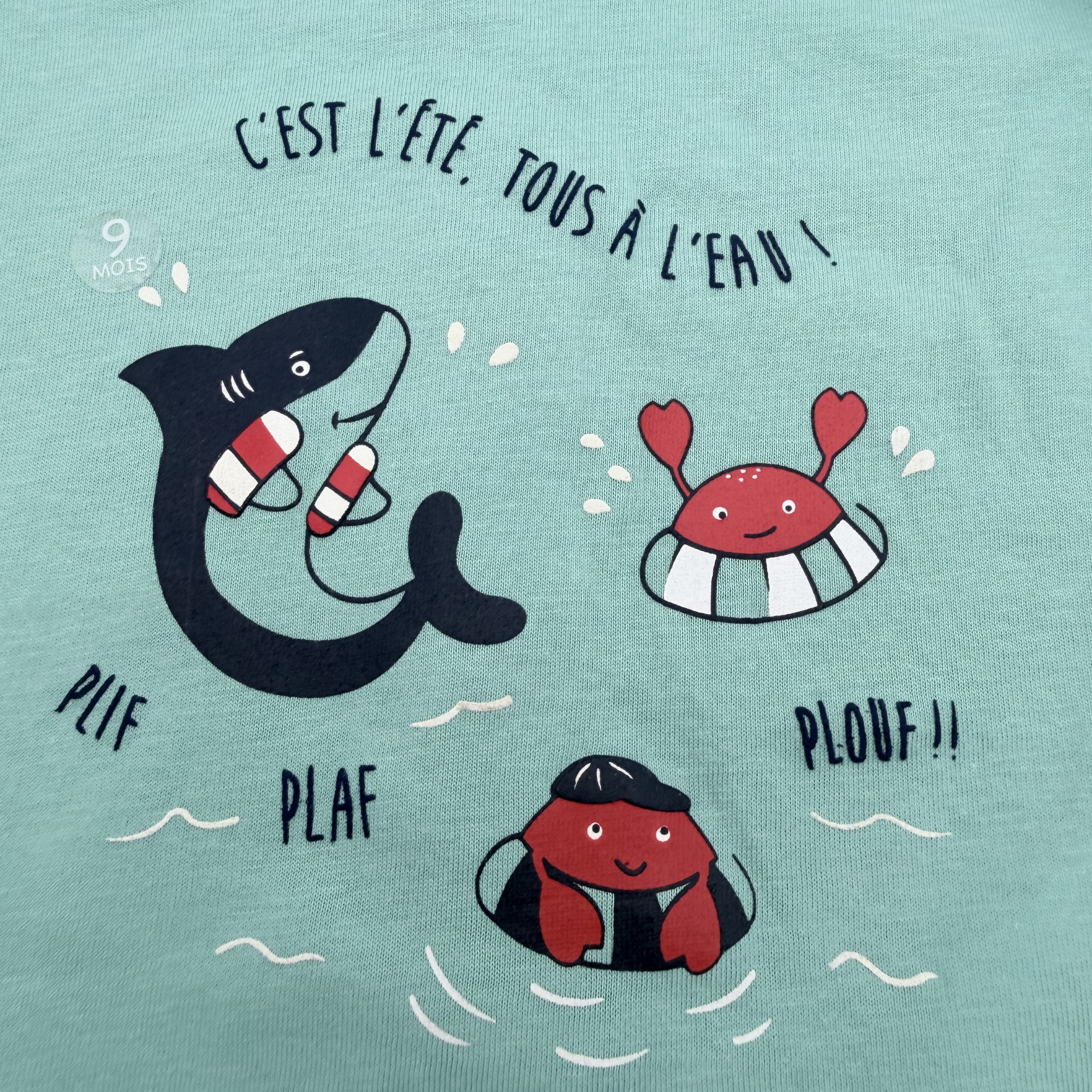 Ensemble short t-shirt « Tous à l'eau » — 9 mois