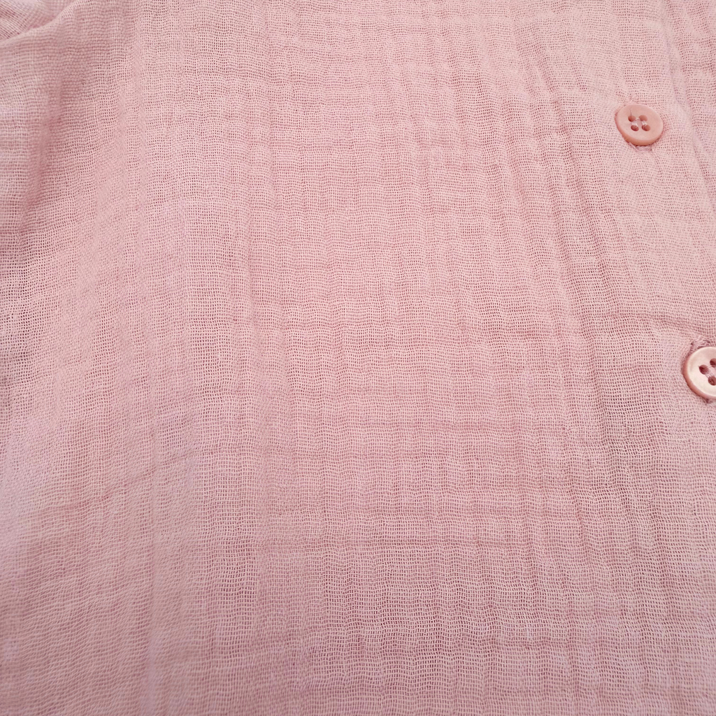 Blouse fille en gaze de coton rose - 18 mois