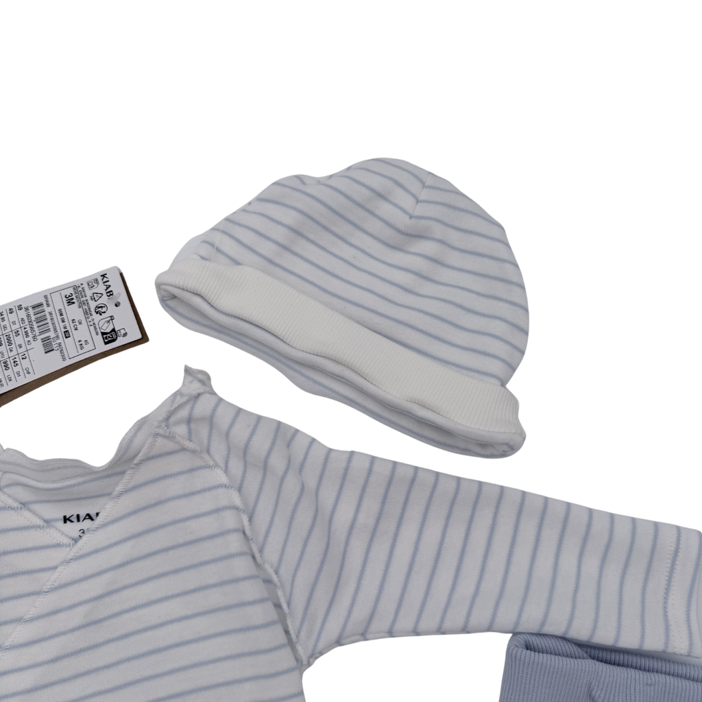Ensemble naissance 3 pièces bleu ciel — 3 mois