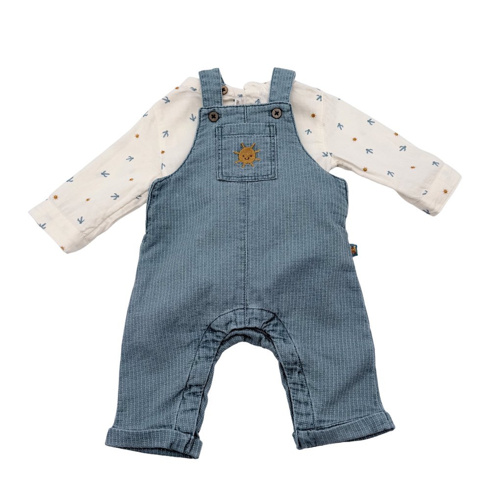 Ensemble salopette et chemise - 3 mois