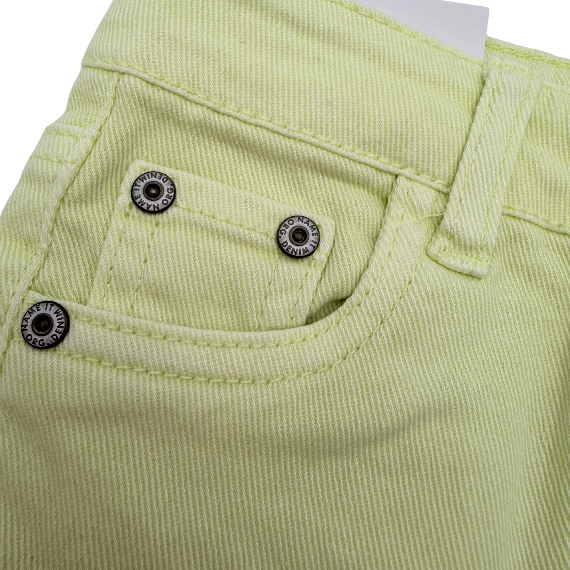 Short en jean jaune-vert — 9-12 mois