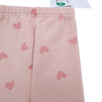 Legging bébé rose à motifs cœurs - 3 mois