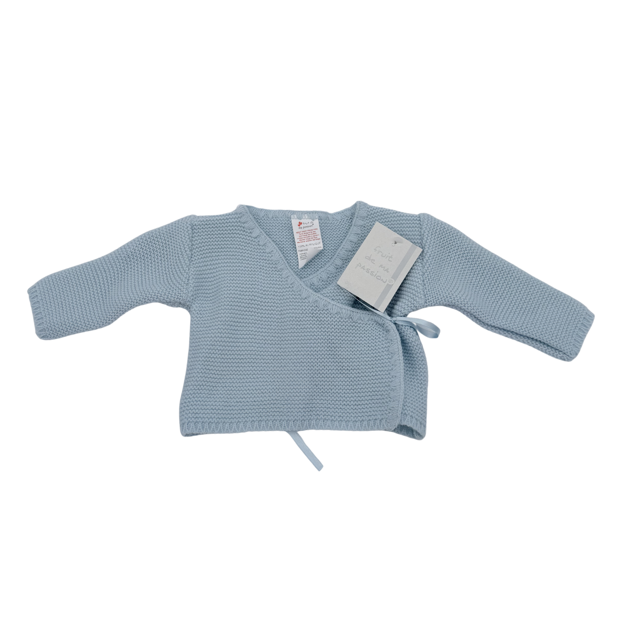 Brassière croisée bébé bleu ciel en maille — Naissance