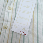 Ensemble chemise rayée et short vert bébé - 18 mois