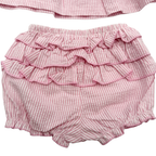 Ensemble blouse et bloomer rayés roses – 1-3 mois