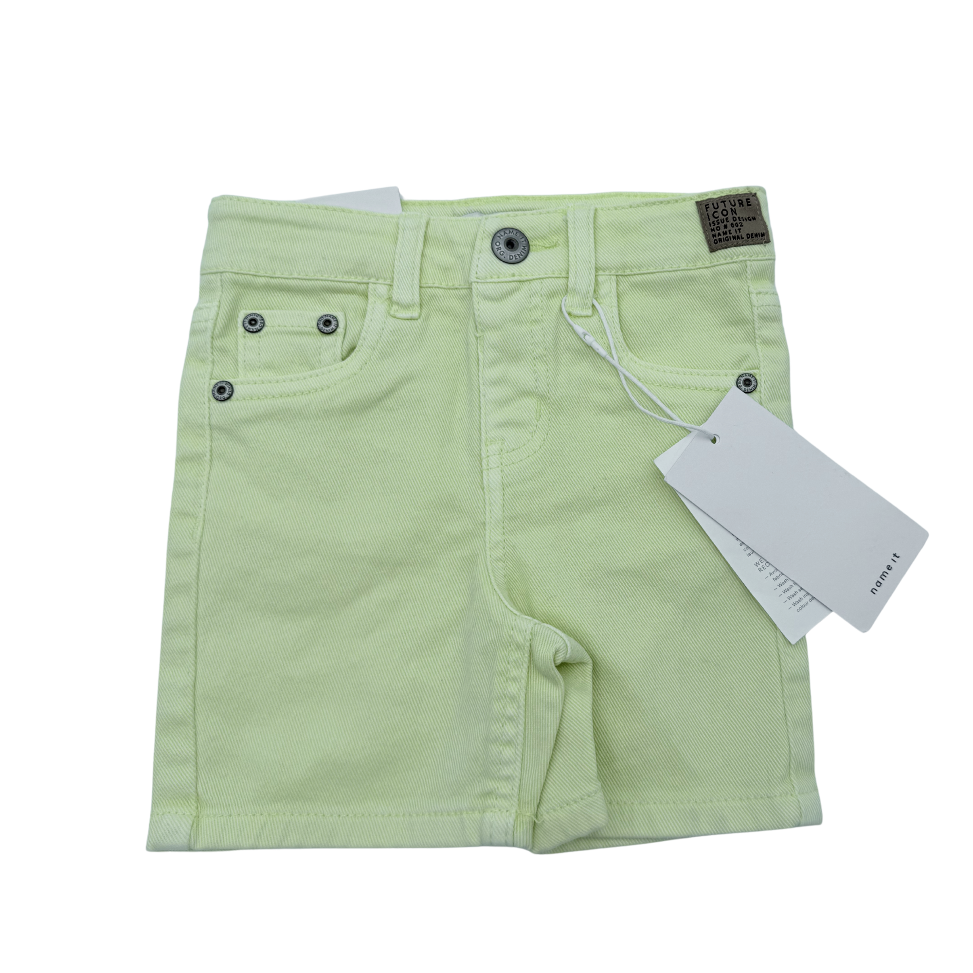 Short en jean jaune-vert — 9-12 mois
