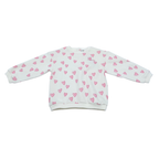 Sweat fille écru imprimé cœurs roses - 36 mois