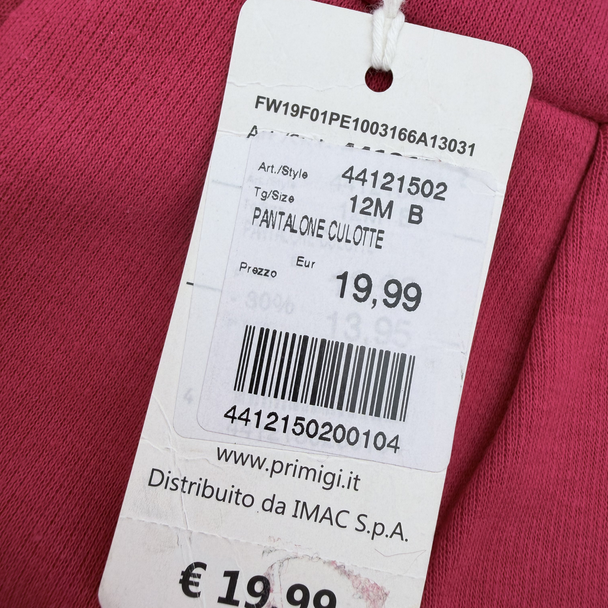 Short fluide taille haute framboise — 12 mois