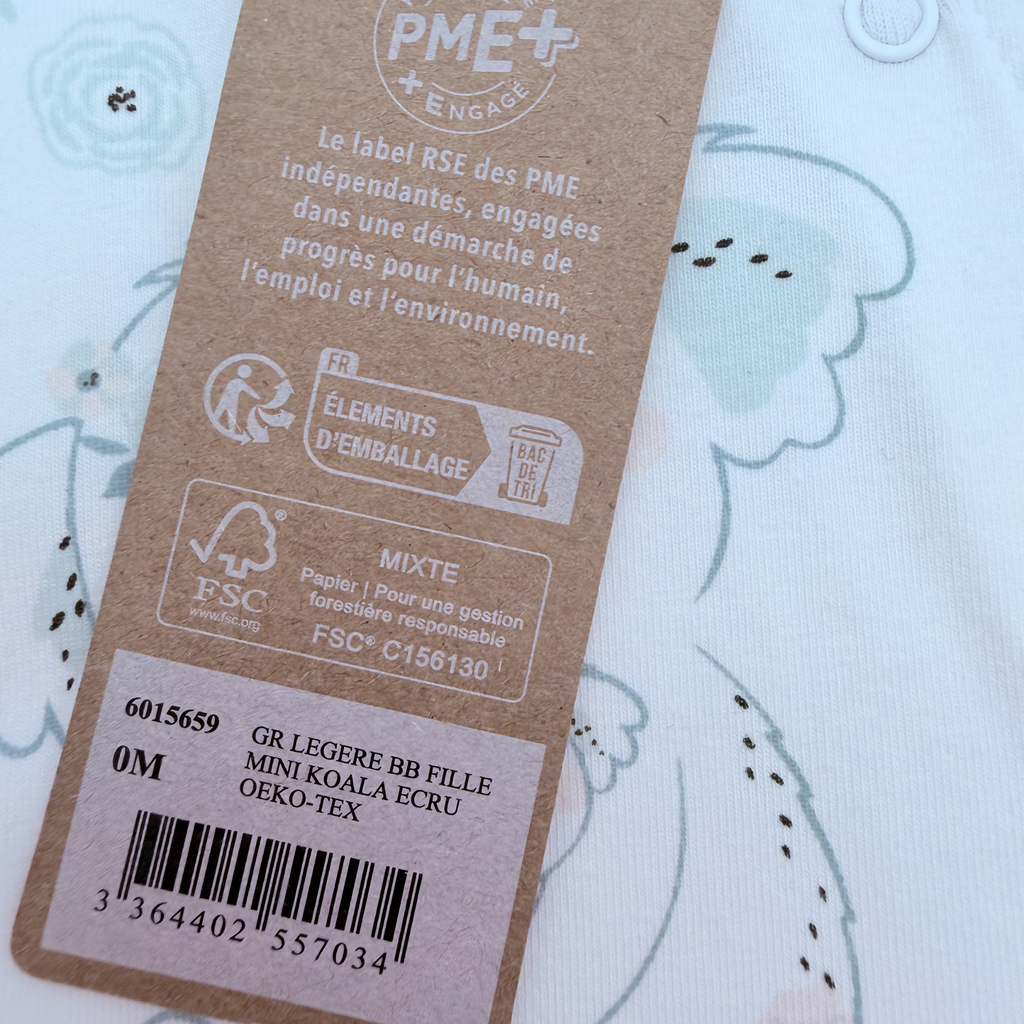Pyjama blanc imprimé koalas et fleurs — naissance