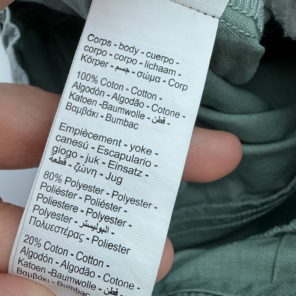 Ensemble chemise rayée et short vert bébé - 18 mois