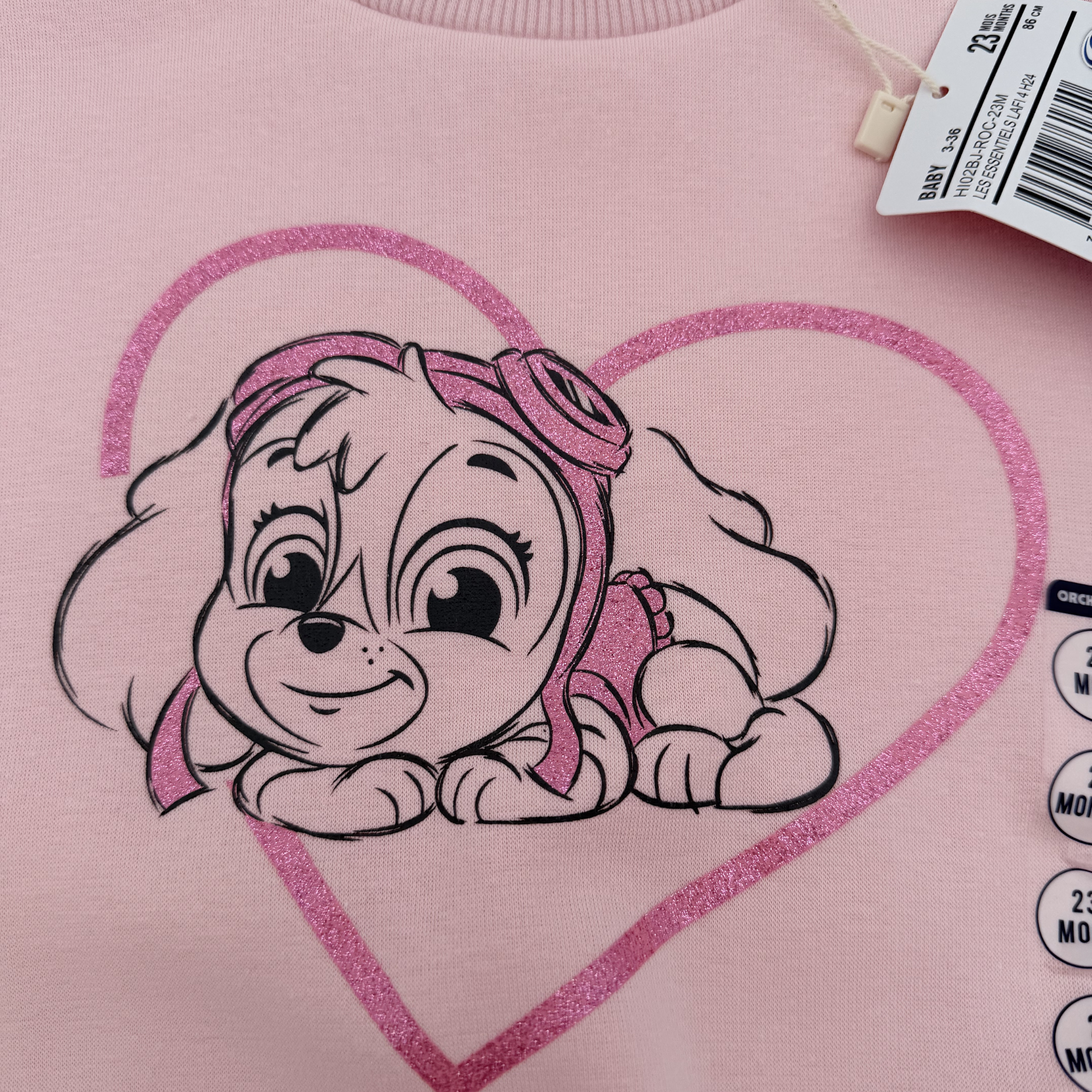 Sweat rose imprimé Stella Paw Patrol — 23 mois