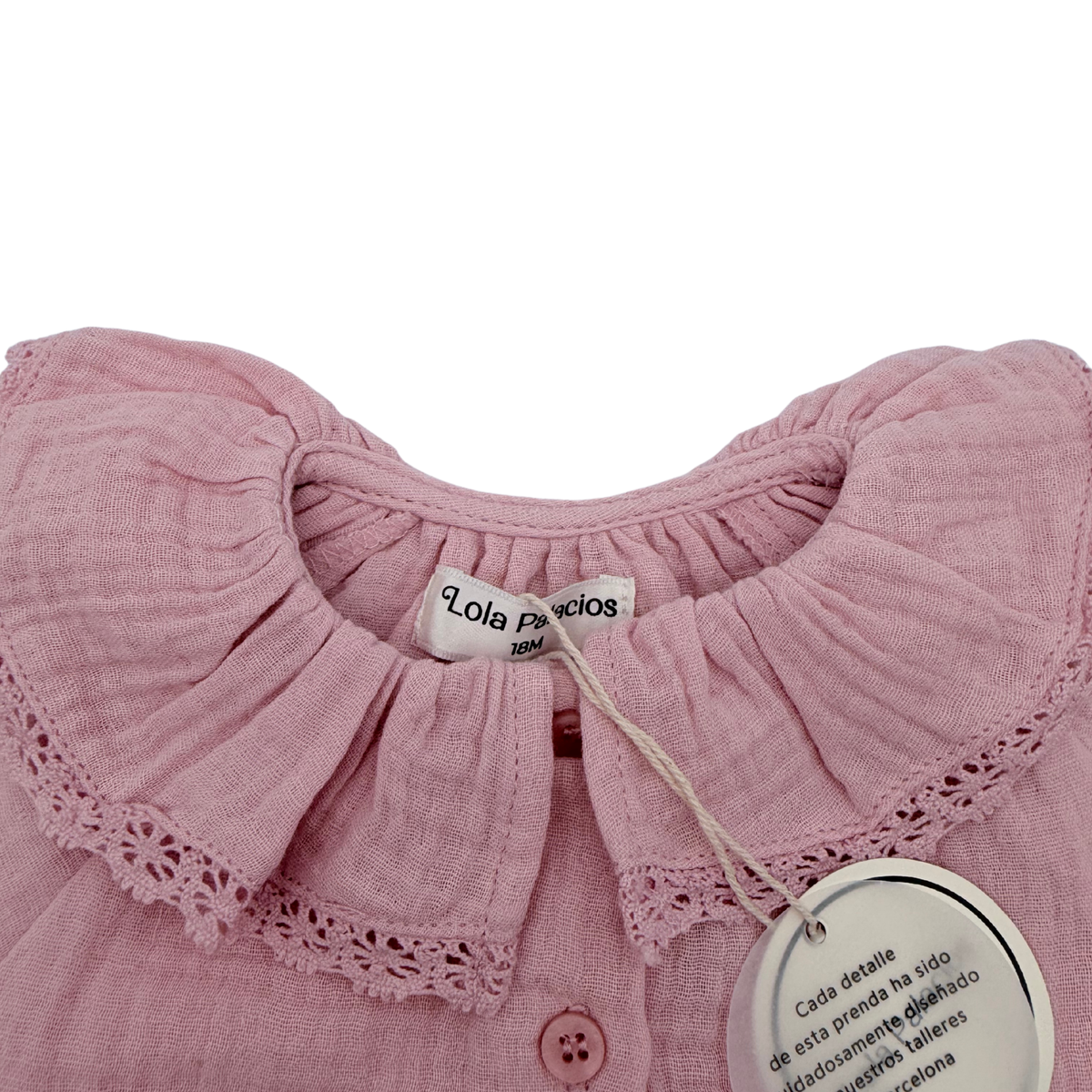 Blouse fille en gaze de coton rose - 18 mois