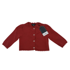 Gilet bébé rouge ajouré — 6 mois