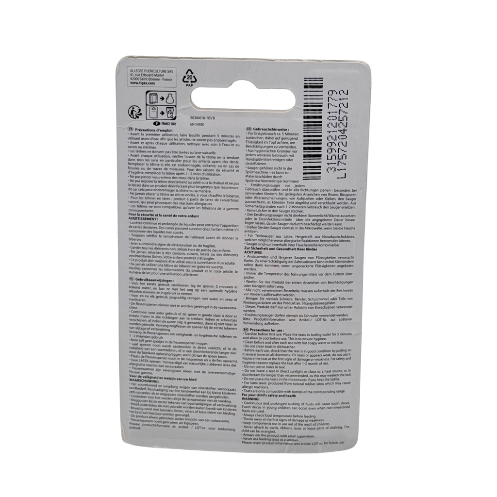 Tétine de biberon Intuition 3 vitesses en silicone – Dès 12 mois