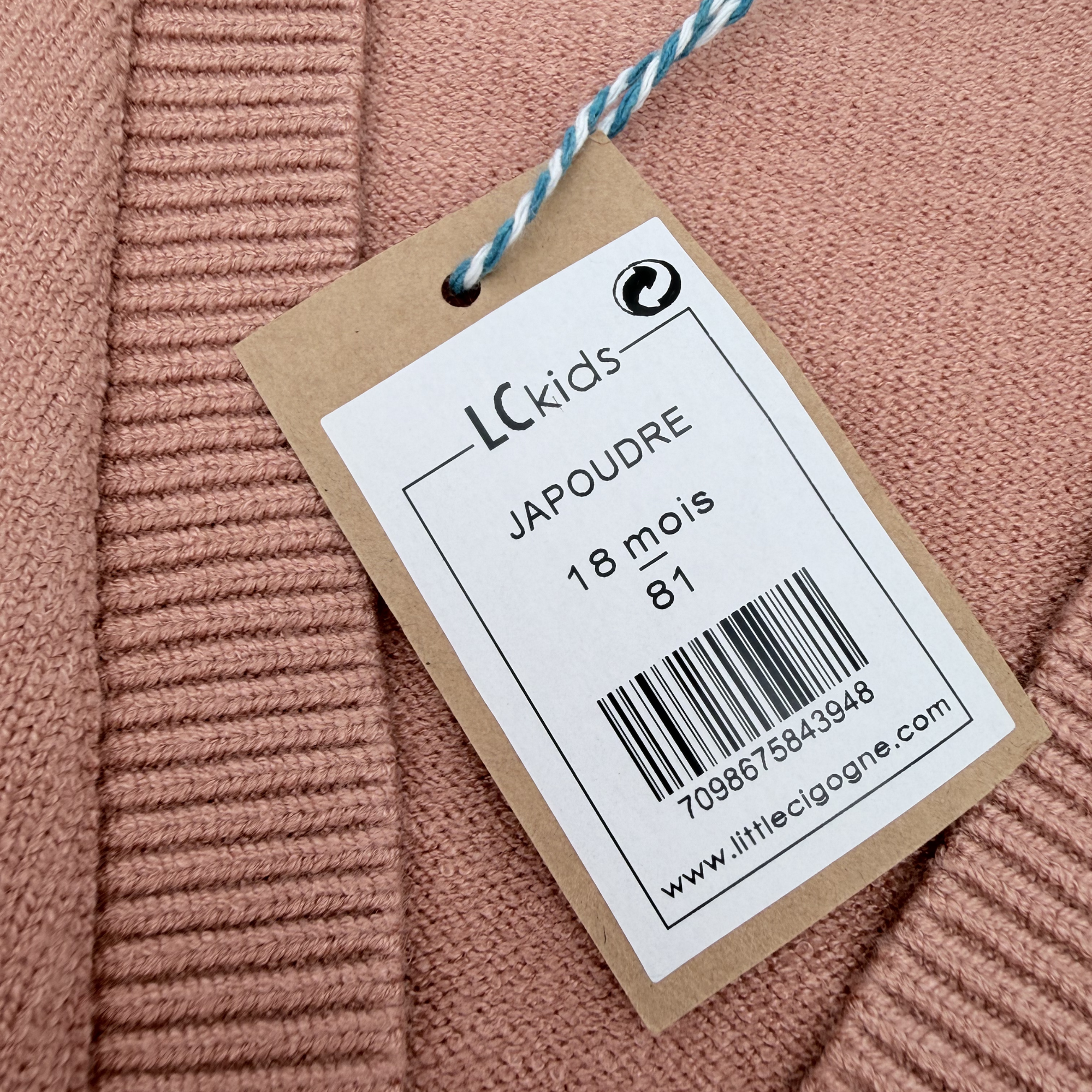 Gilet maille vieux rose — 18 mois