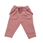 Pantalon rose à petits cœurs dorés - 6 mois