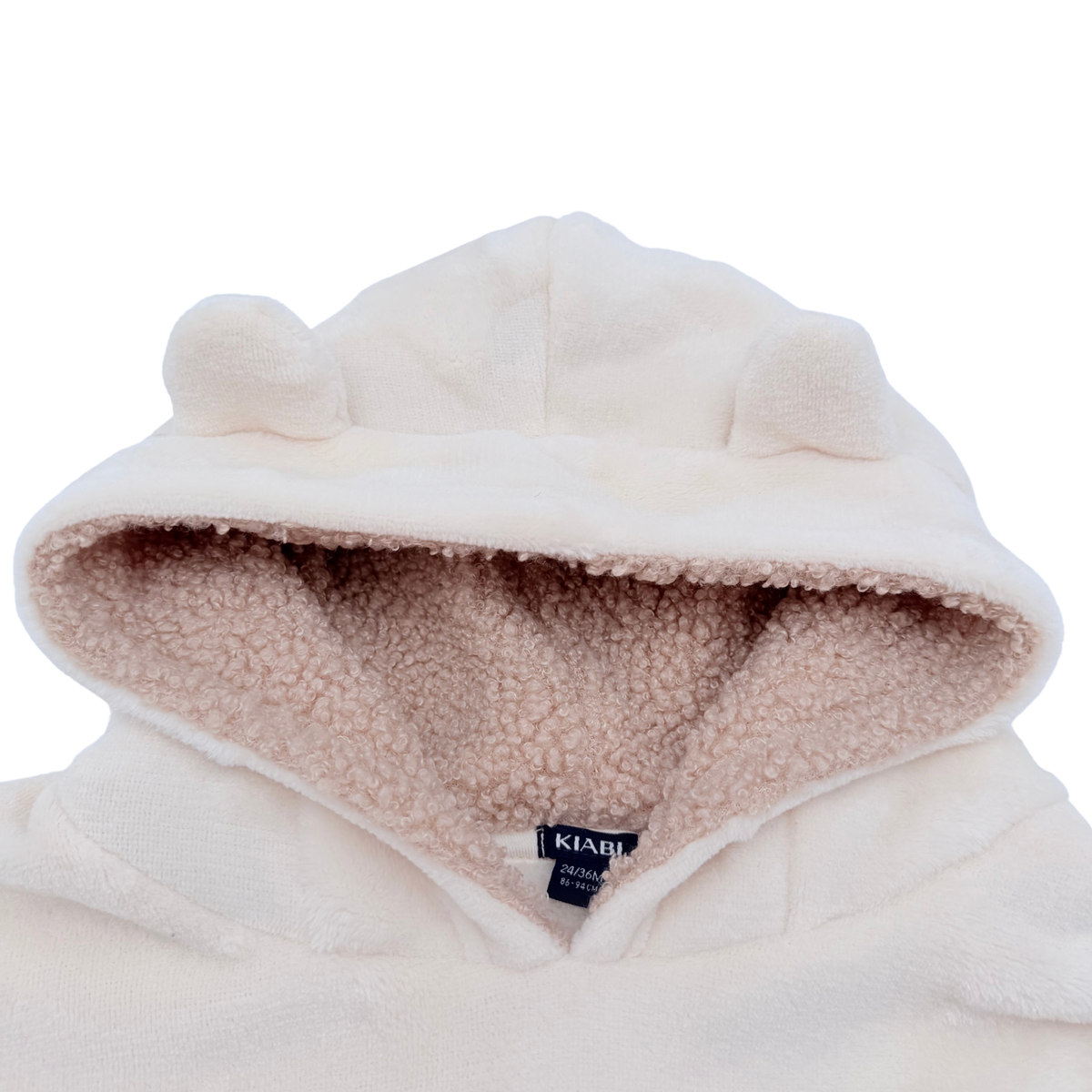 Sweat à capuche écru tout doux - 24-36 mois