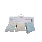 Lot de 3 paires de chaussettes bébé bleu et écru - 15-16