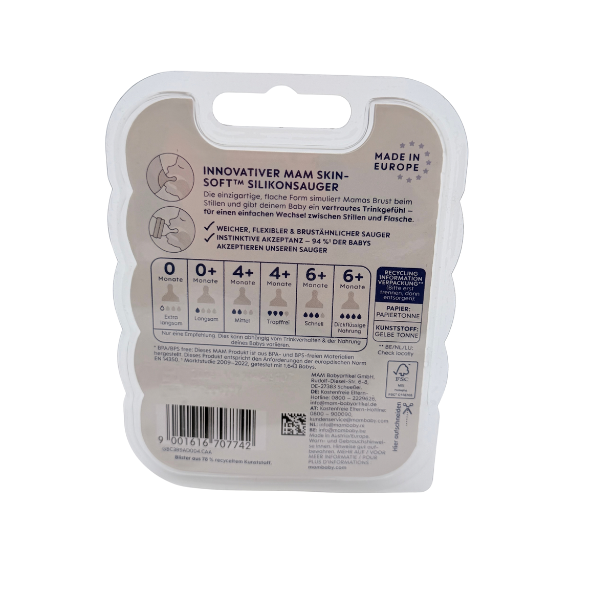 Lot de 2 tétines débit lent - naissance