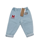Pantalon en jean bébé Mickey bleu clair - 9 mois