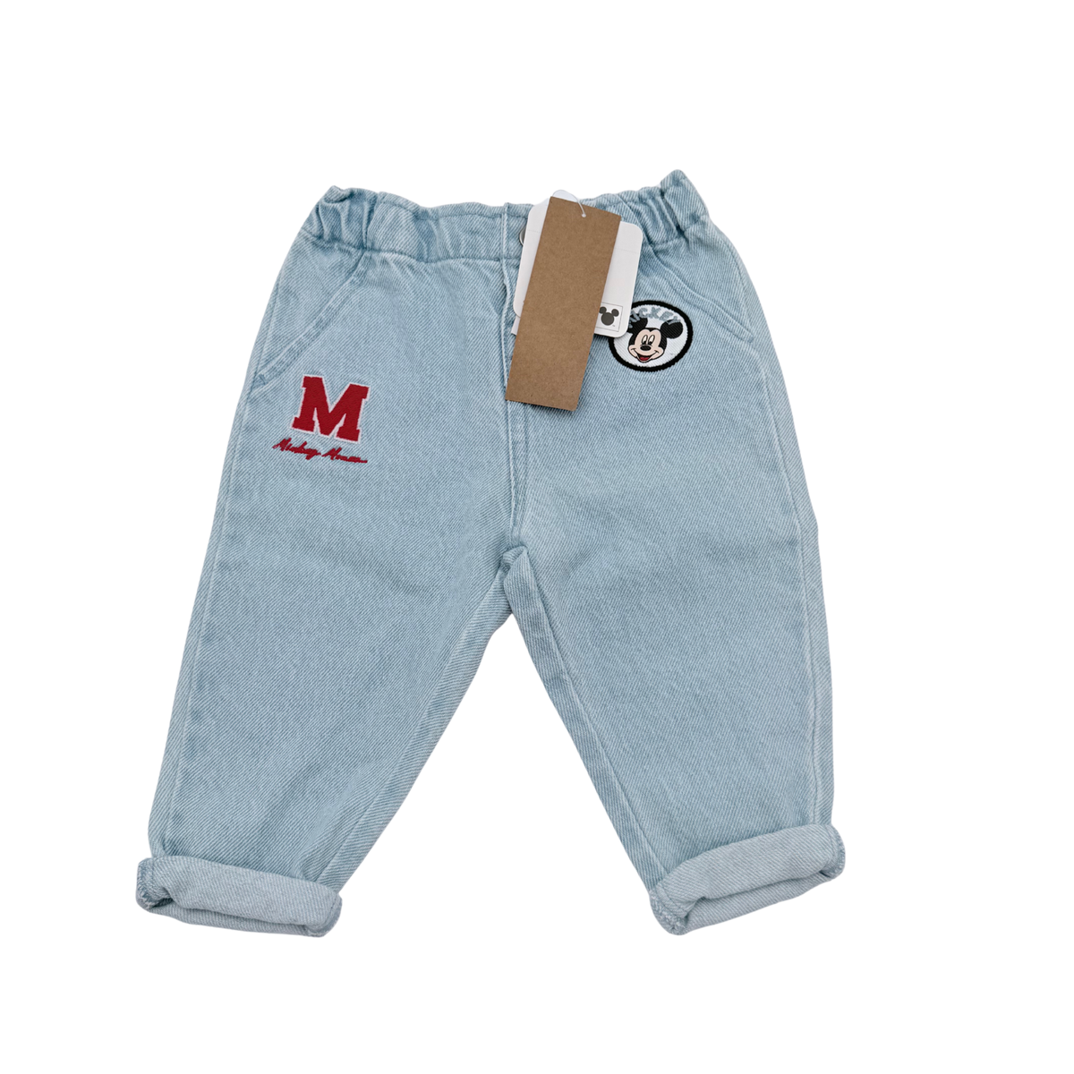 Pantalon en jean bébé Mickey bleu clair - 9 mois