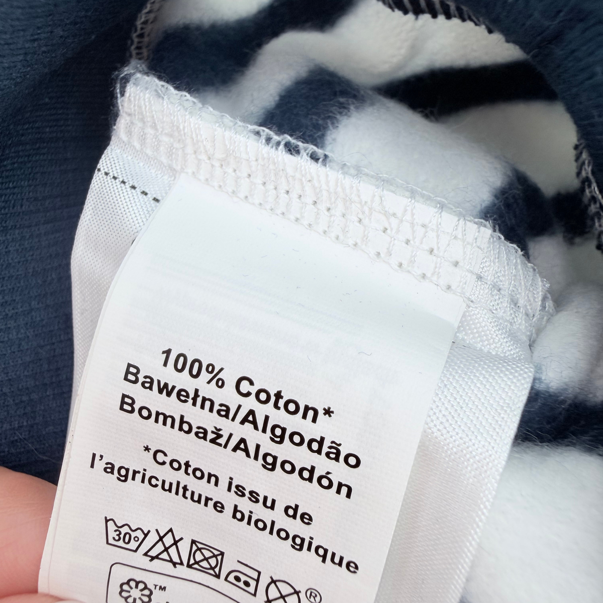 Pantalon jogging rayé bleu marine et blanc - 3 mois