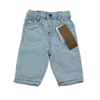 Pantalon en denim bleu clair à fines rayures - 3 mois