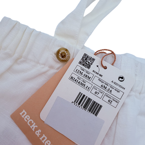 Bloomer blanc à bretelles — 12-18 mois