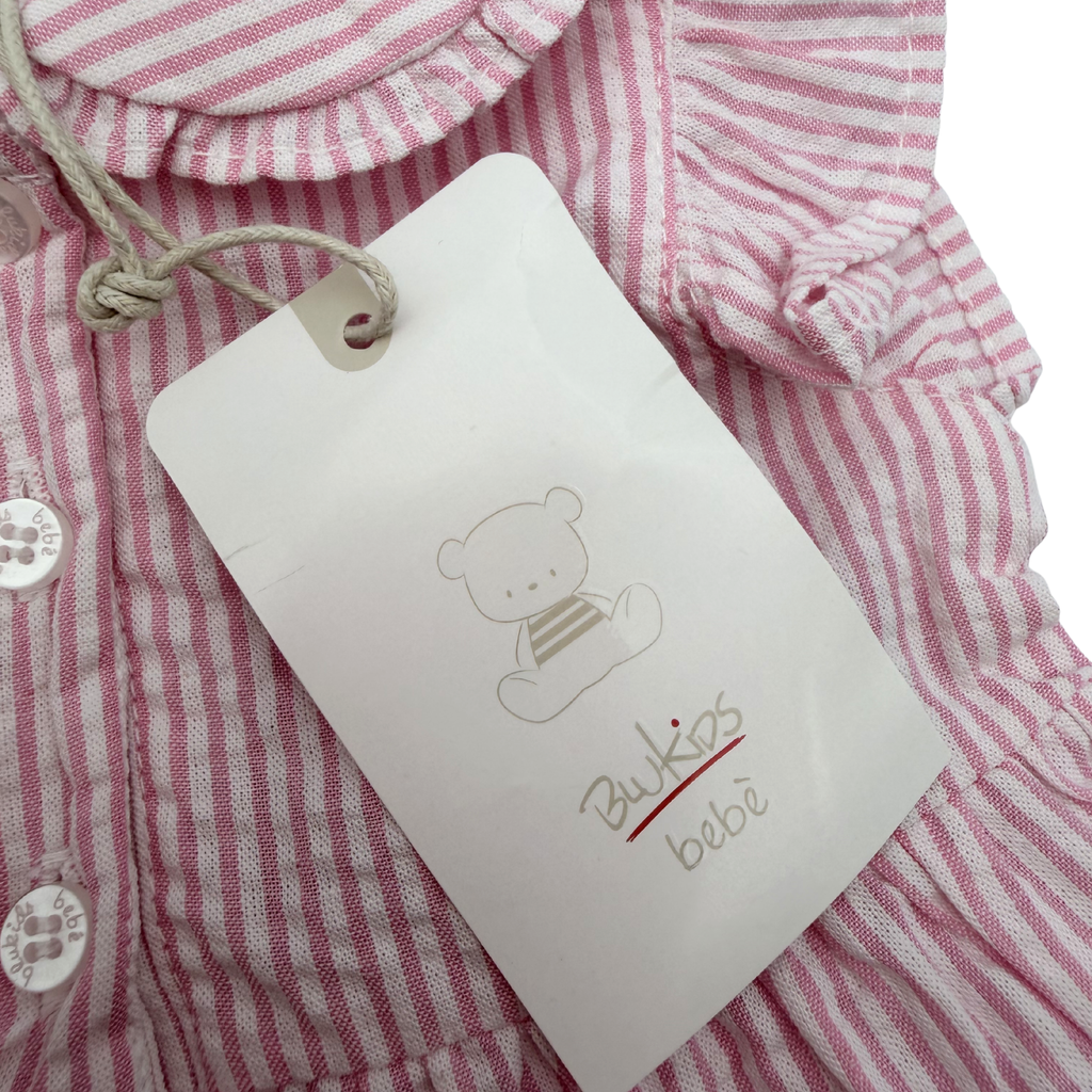 Ensemble blouse et bloomer rayés roses – 1-3 mois
