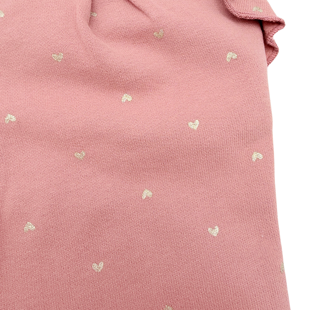 Pantalon rose à petits cœurs dorés - 6 mois
