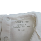 T-shirt écru col volanté — 12 mois