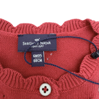 Gilet bébé rouge ajouré — 6 mois