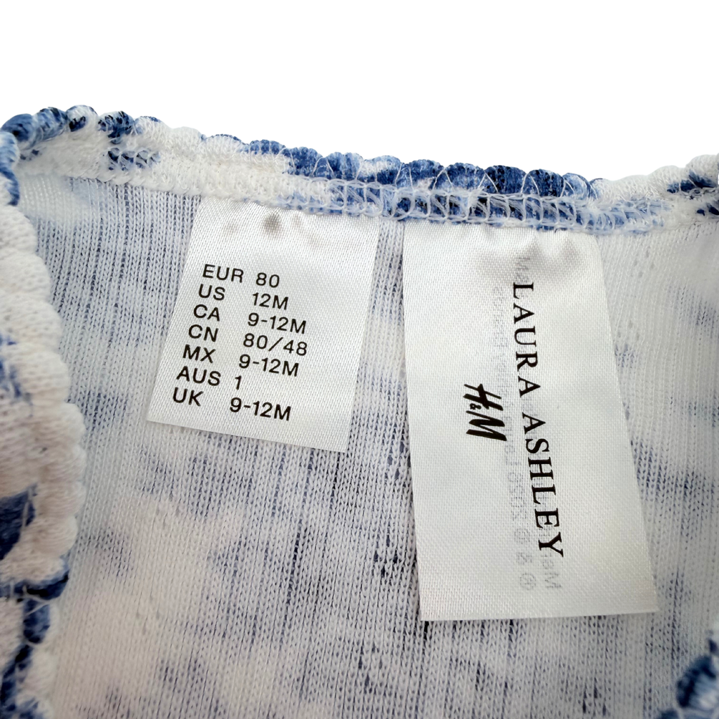 Lot de 2 bodies bébé fille à fleurs bleues Laura Ashley - 9-12 mois