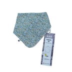 Bavoir bandana bébé à fleurs bleues en coton biologique
