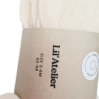Collants bébé écrus en coton biologique à maille côtelée - 2-6 mois