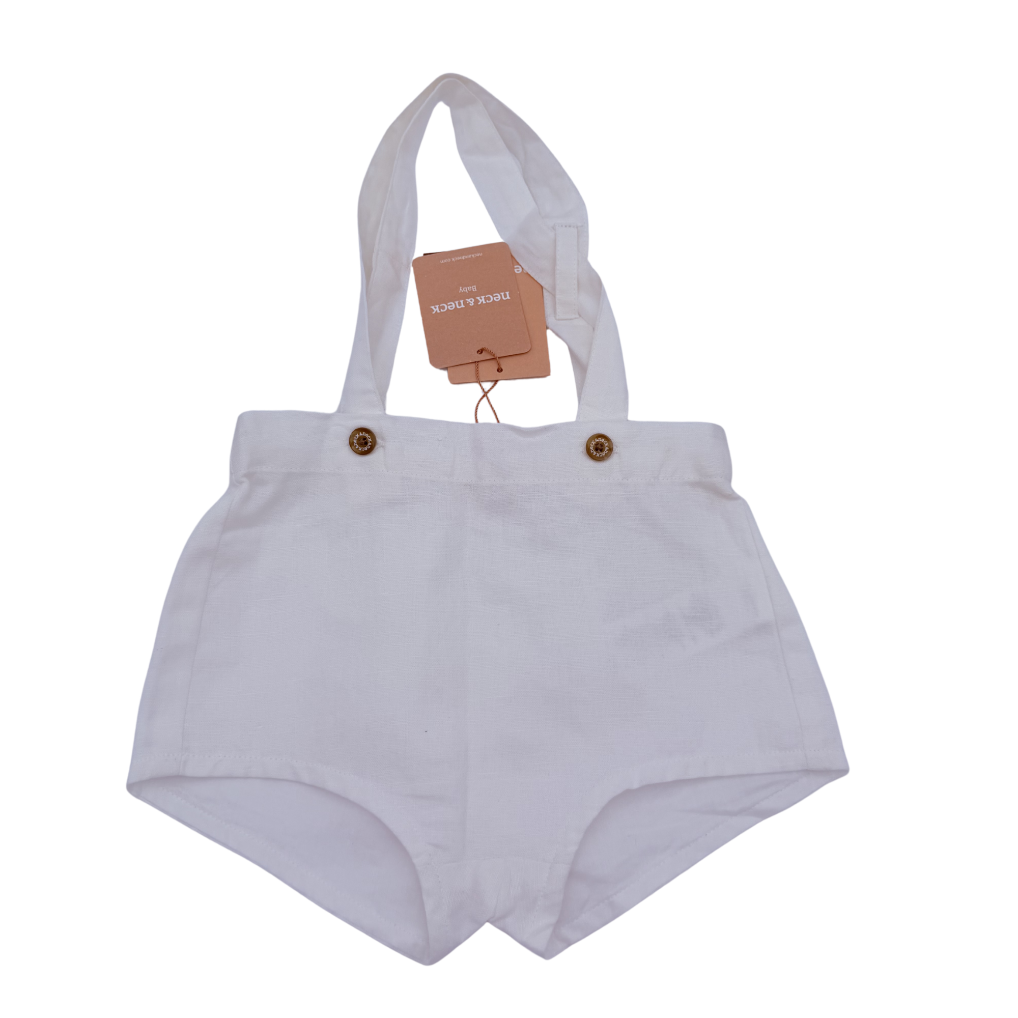 Bloomer blanc à bretelles — 12-18 mois