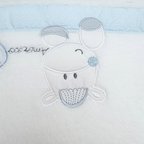Parure de lit bébé 3 pièces — Blanc et bleu