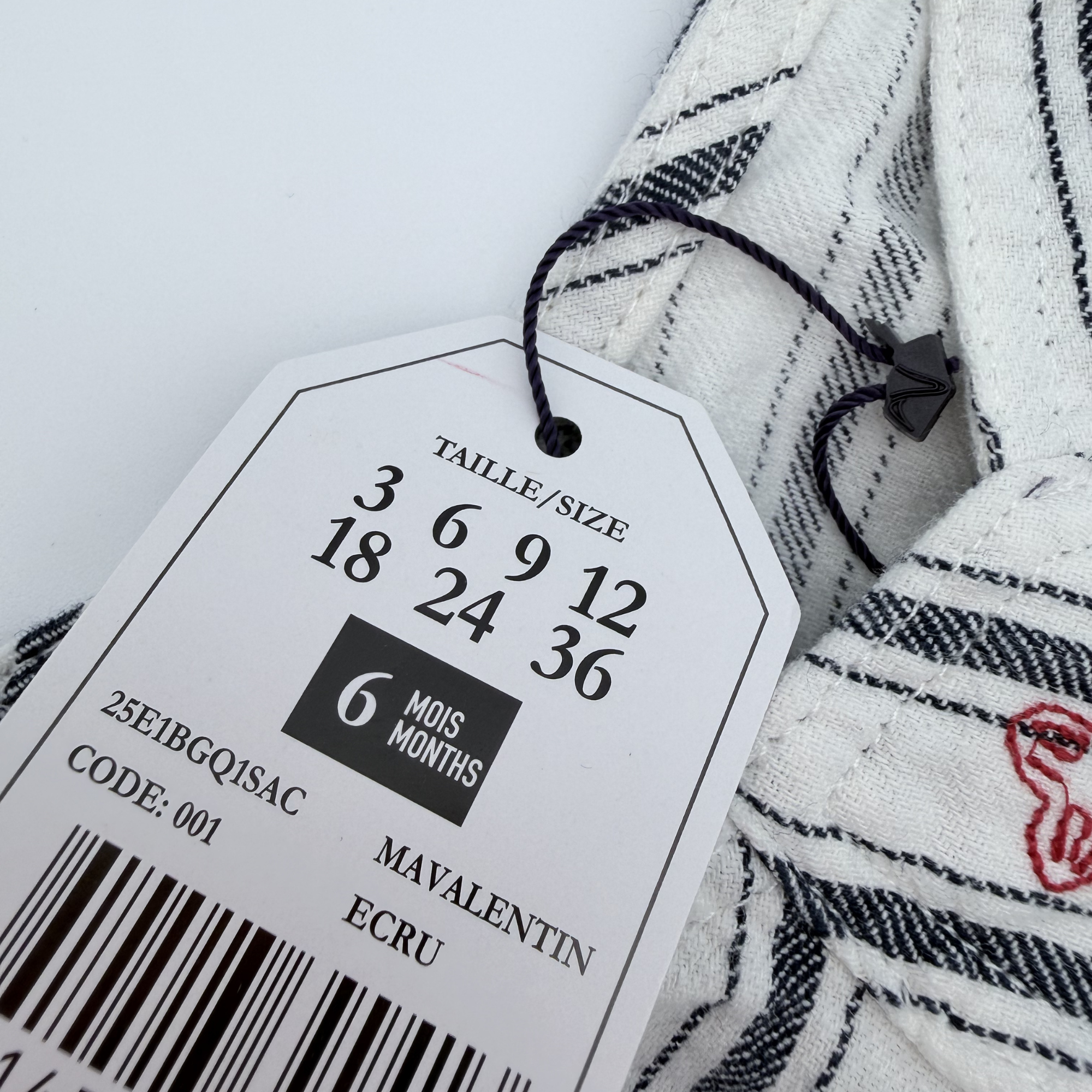 Salopette short rayée — 6 mois