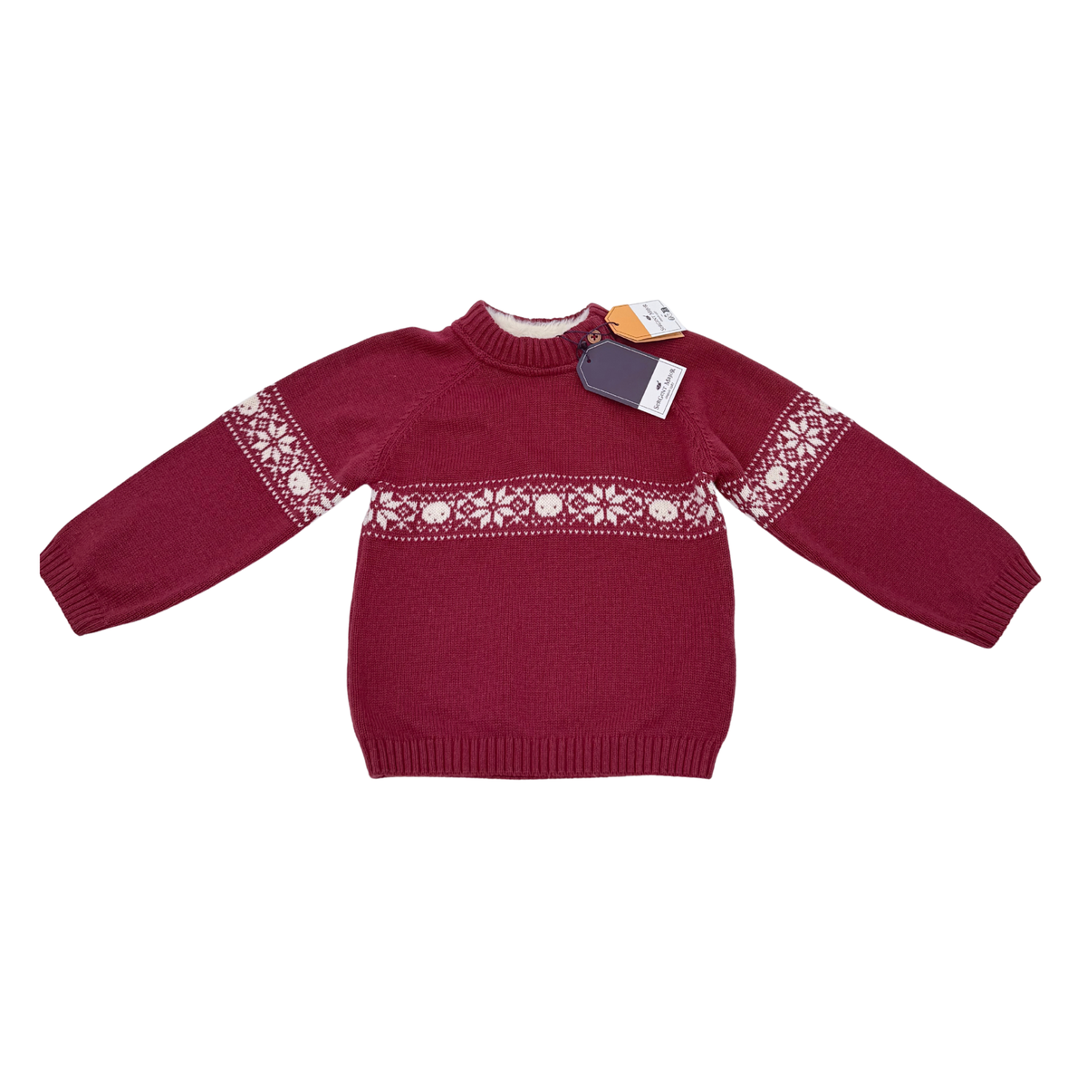 Pull bordeaux motif jacquard - 36 mois