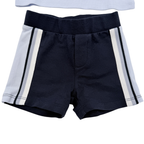 Ensemble polo bleu ciel et short bleu marine — 6 mois