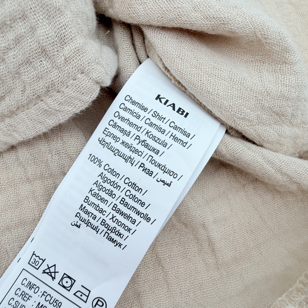 Ensemble gaze de coton beige – Taille 18 mois