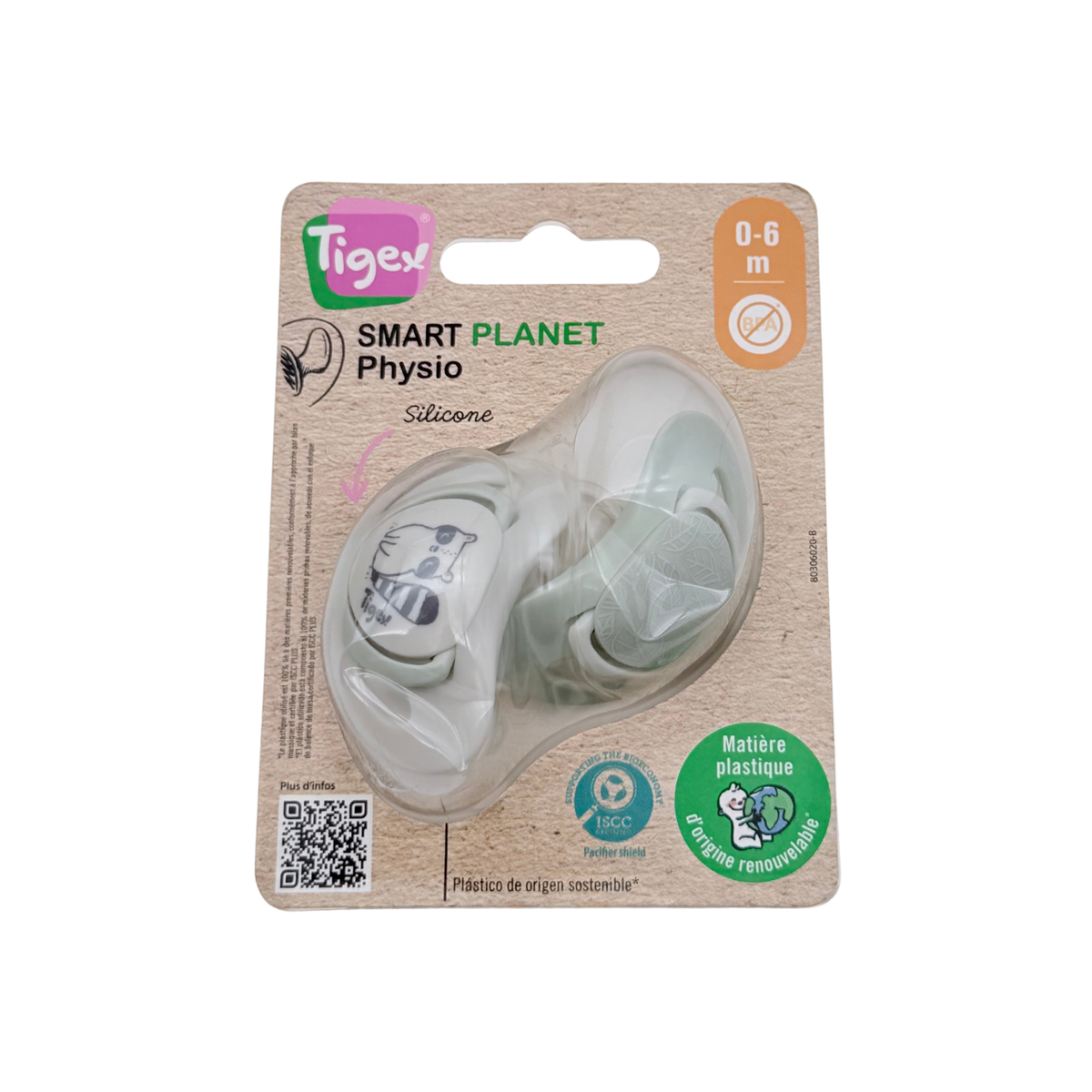 Sucette physiologique Smart Planet vert d’eau – 0-6 mois