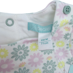 Ensemble robe fleurie et legging vert d'eau — 12 mois