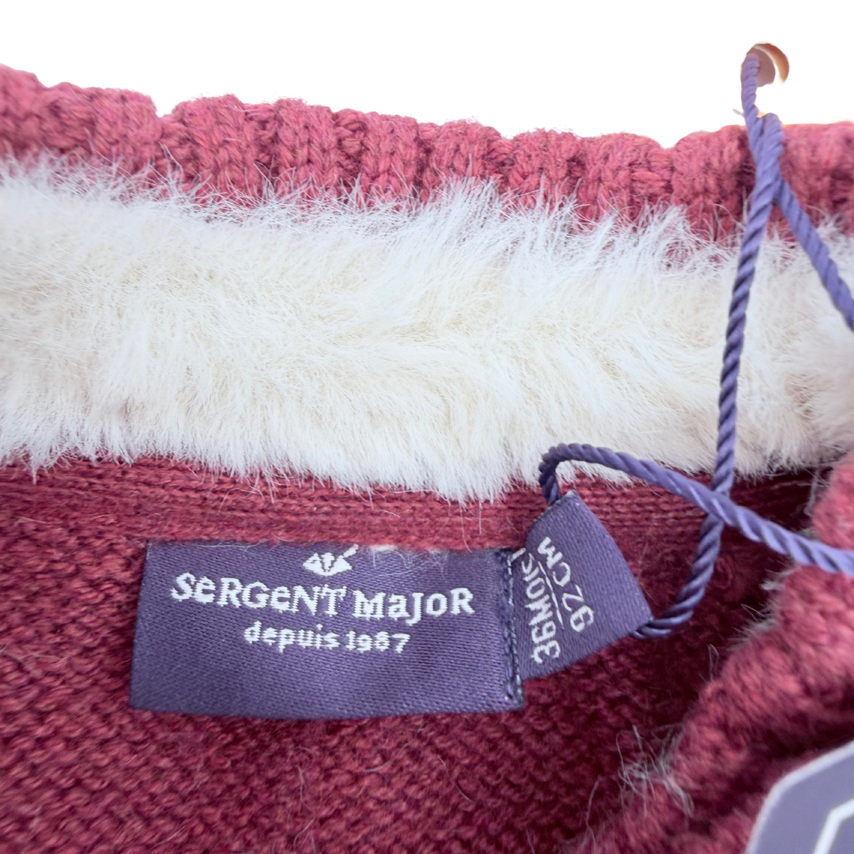 Pull bordeaux motif jacquard - 36 mois