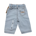 Pantalon en denim bleu clair à fines rayures - 3 mois