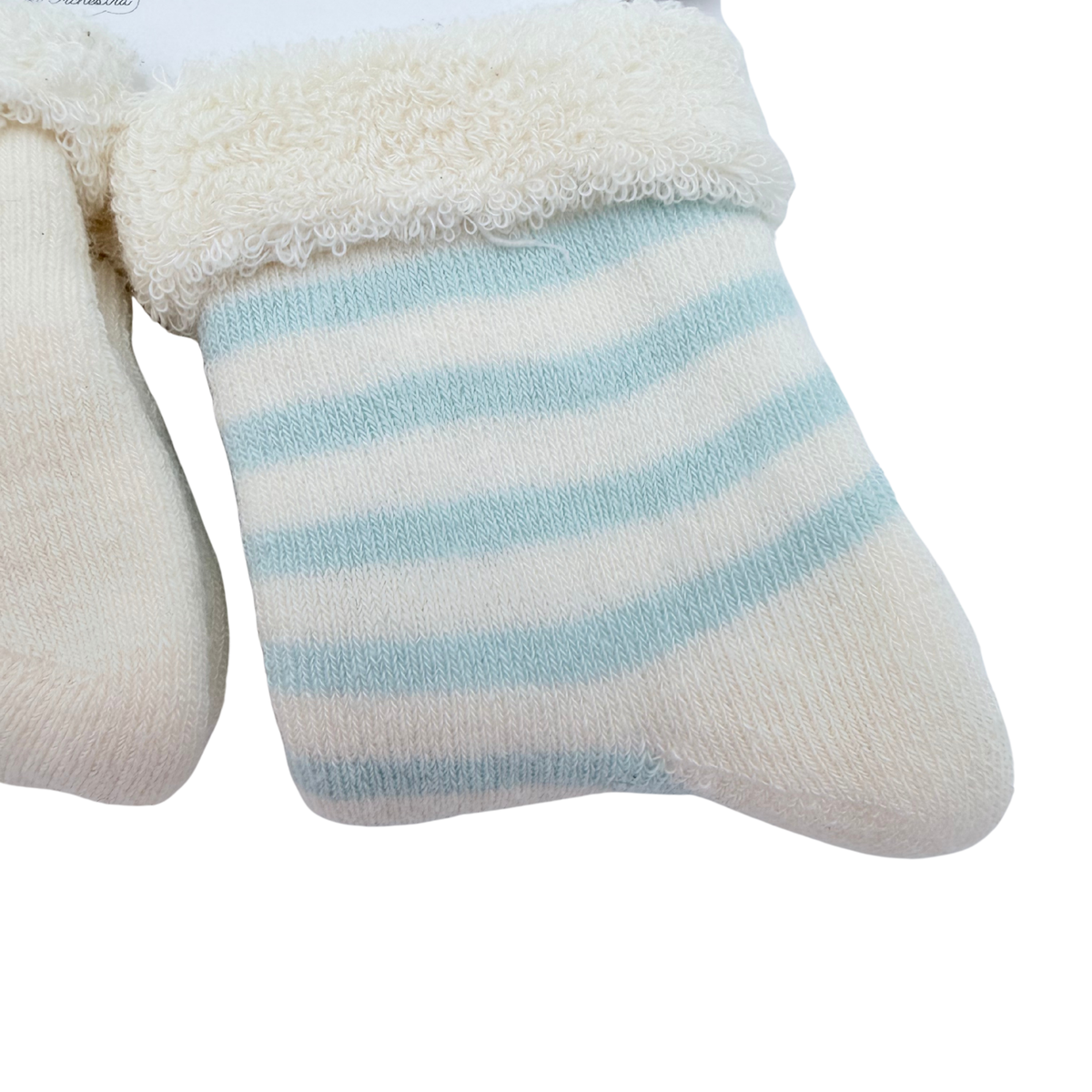 Lot de 3 paires de chaussettes bébé bleu et écru - 15-16