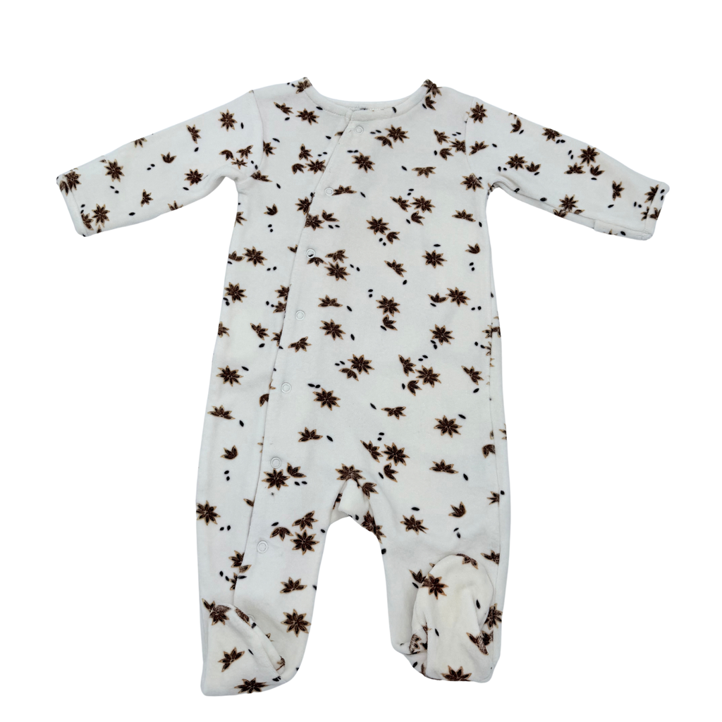 Pyjama bébé écru à motifs - 6 mois