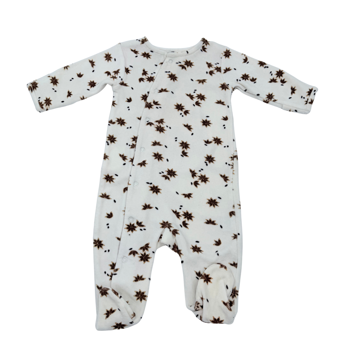 Pyjama bébé écru à motifs - 6 mois